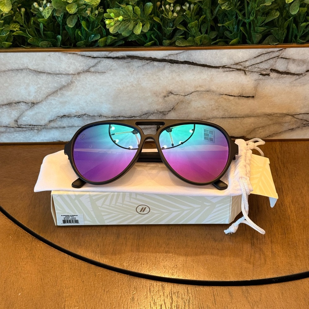 Purple and Blue Mirrored Sunglasses